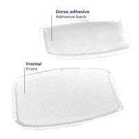 Rounded rectangular fabric patch