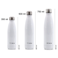 Cola Shape Stainless Steel thermal bottle 750 ml customizable by sublimation