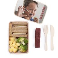 Fiambrera con cubiertos incluidos, personalizable por sublimación
