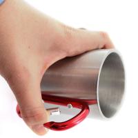 Taza acero inoxidable 300 ml con mosquetón, personalizable por sublimación