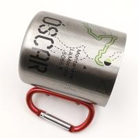 Taza acero inoxidable 300 ml con mosquetón, personalizable por sublimación