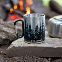 Taza acero inoxidable 300 ml con mosquetón, personalizable por sublimación