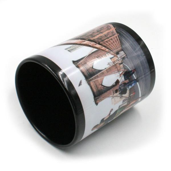 Black mug with white rectangle customizable by sublimation