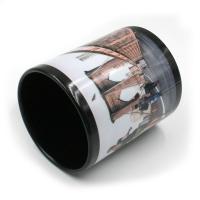 Black mug with white rectangle customizable by sublimation