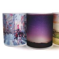 Tazas de cristal esmerilado de colores personalizables por sublimación