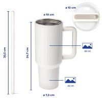 Taza termo con tapa y pajita de 40oz XL