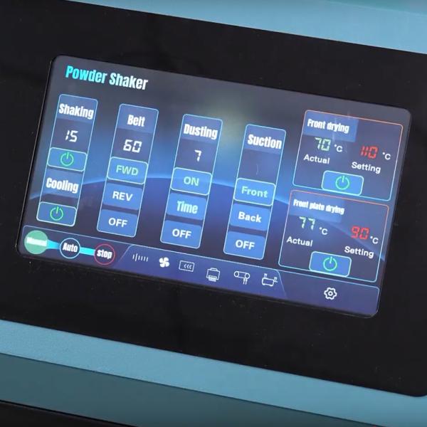 Multimedia screen of the InkOne SX8 shaker