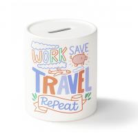 Cylindrical ceramic piggy banks customizable for sublimation