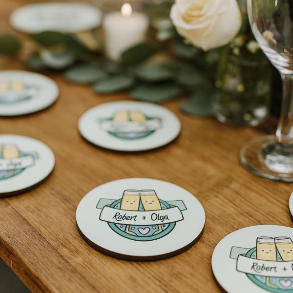 Posavasos redondo de madera (MDF)