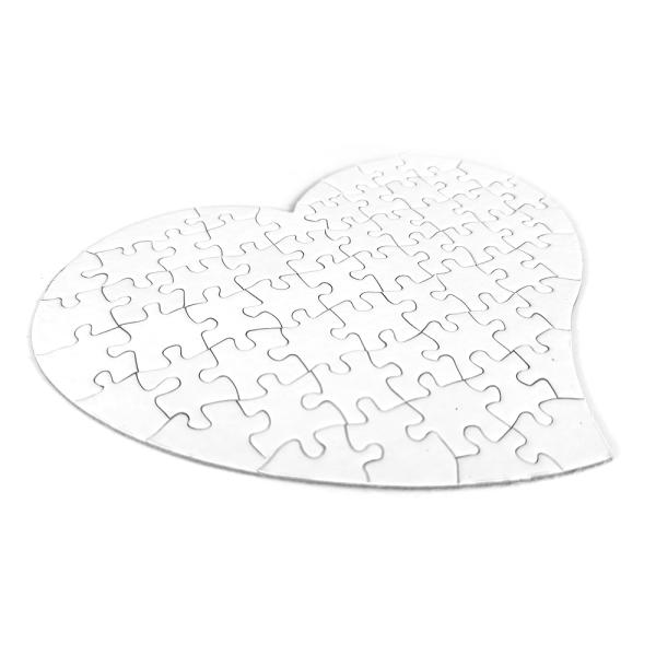 Heart puzzle 59 pieces with lacquered surface for personalized photos