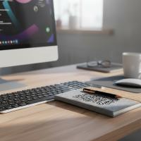 Blocco note in feltro riciclato A5 con supporto per penna