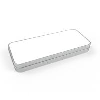 Silver metal pencil box sublimatable with printable 2D lid
