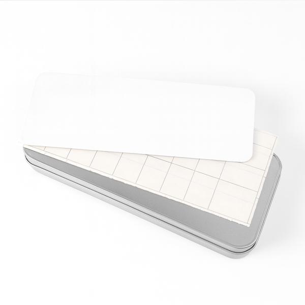 Estuche metálico de 20,5 x 8,5 cm para material escolar o regalos corporativos