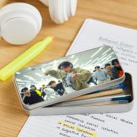 Estuche metálico de 20,5 x 8,5 cm para material escolar o regalos corporativos