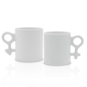 Tazas de cerámica con asa símbolo género para sublimación