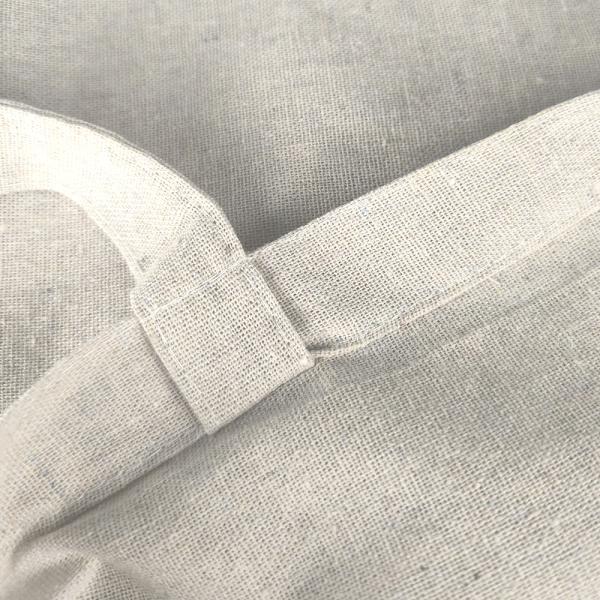 Borsa in lino rustico colore beige personalizzabile su entrambi i lati