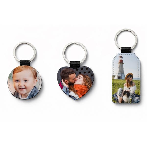 Leatherette key chains (various shapes) for sublimation