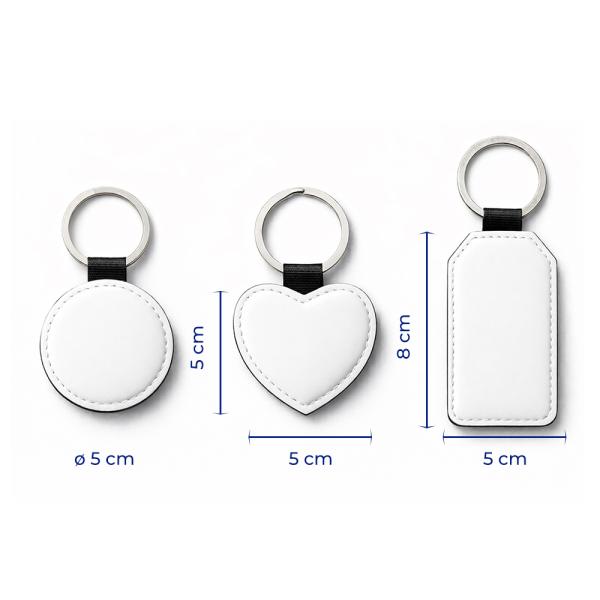 Leatherette key chains (various shapes) for sublimation