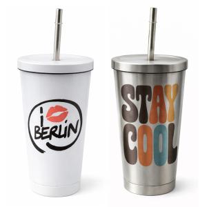 Tazza termiche in acciaio inox con cannuccia 450 ml 2