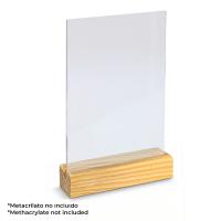 Supporto verticale in legno naturale per cartellonistica e segnaletica