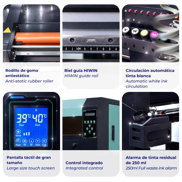 Include sistemi avanzati di sicurezza, ricircolo dell’inchiostro bianco e purificazione degli odori