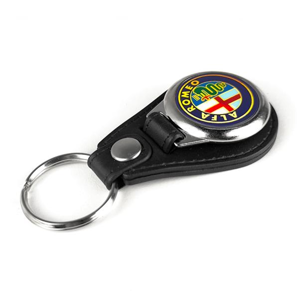 Porte-clés circulaires en simili cuir MD-25