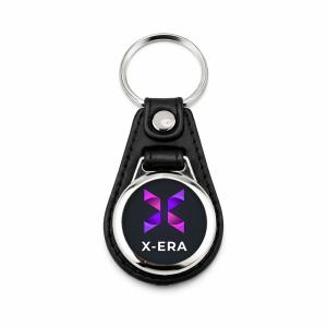 Portachiavi circolari similpelle MD-25D personalizzabile