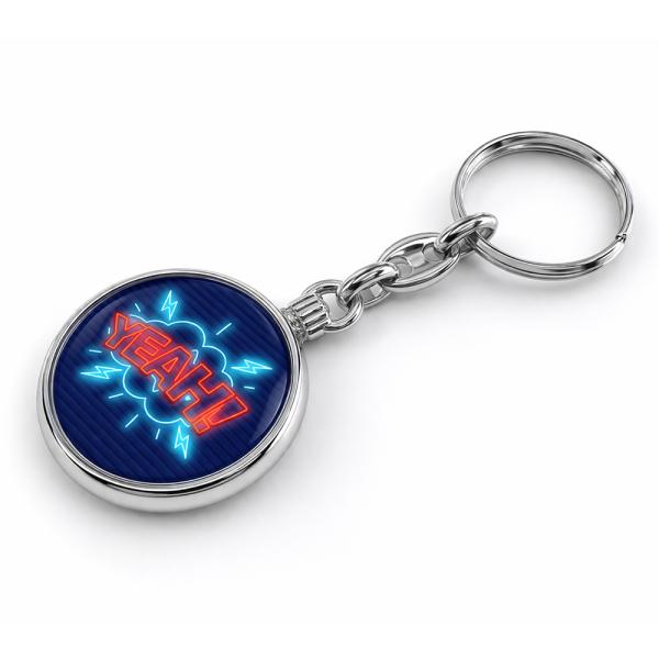 Circular metal keychain MO-33 D