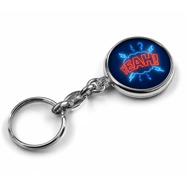 Circular metal keychain MO-33 D