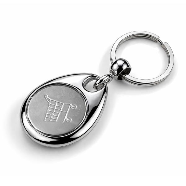 Metal keychain with coin for shopping cart MH-25 CARRO