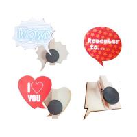 Wooden magnets with clip (wood color, 5 units pack)