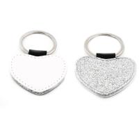 Silver leatherette keychains with glitter (various shapes)