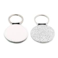 Silver leatherette keychains with glitter (various shapes)