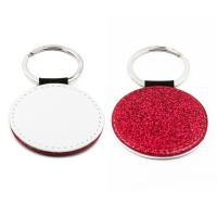 Porte-clés simili cuir rose avec paillettes (différentes formes)