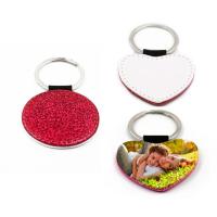 Pink leatherette keychains with glitter (various shapes)