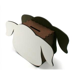 Hucha de madera 3D en forma de Perro 2