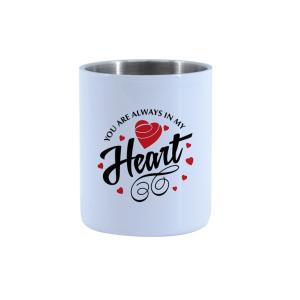 Taza de acero con asa de mosquetón 10 oz (Blanca) 2