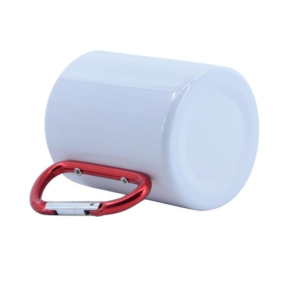 Taza de acero con asa de mosquetón 10 oz (Blanca)