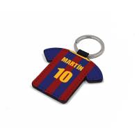 Brown leatherette keychains (various shapes)