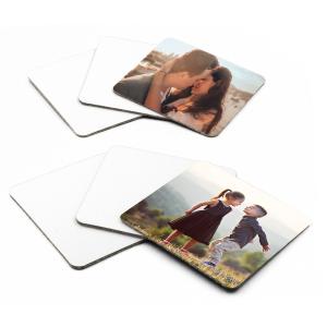 Posavasos cuadrado de cartón y base de corcho para sublimación 2