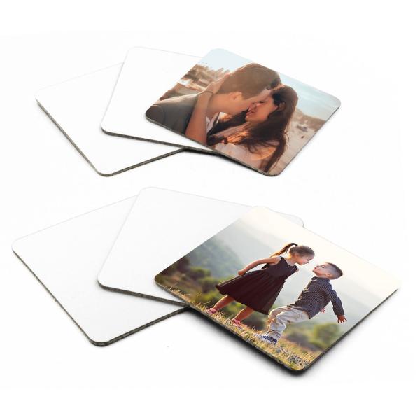 Square cardboard coasters - Pack of 6 pieces