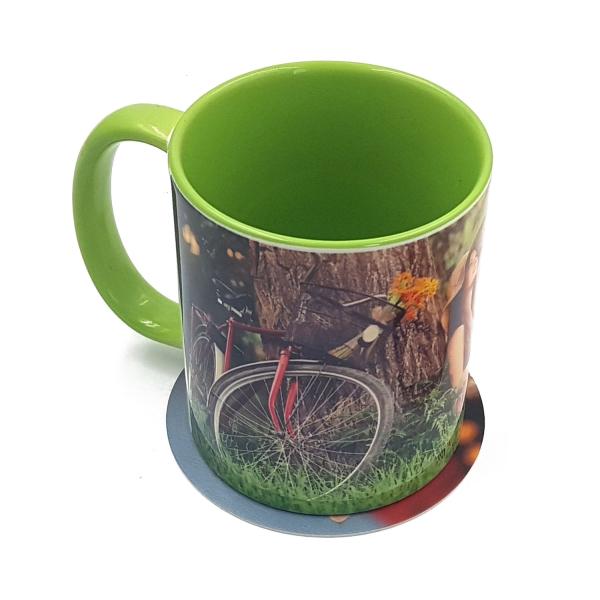 Posavasos redondo de cartón natural -  Pack 6 unidades