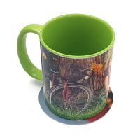 Posavasos redondo de cartón natural -  Pack 6 unidades