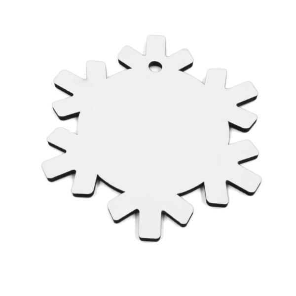 Ornements flocon de neige en bois (2 côtés)