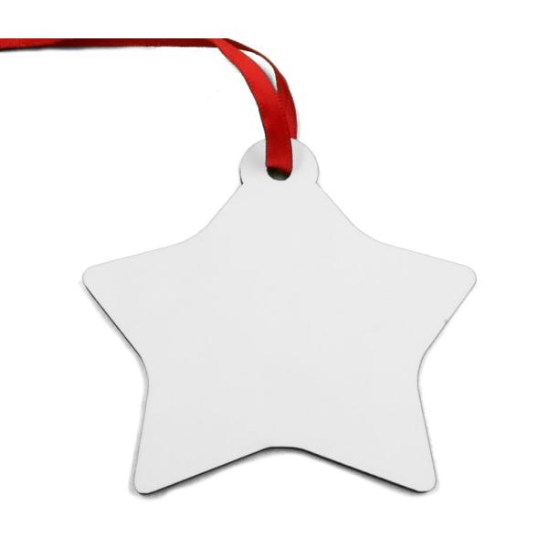 Adornos estrella de navidad de madera (2 caras)