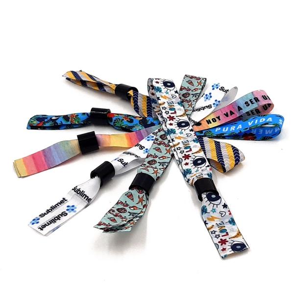 Bracelets en tissu avec fermeture coulissante en plastique anti-torsion (Pack de 5u.)