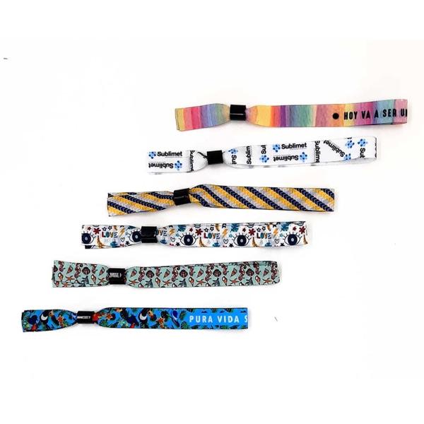 Woven wristbands with plastic sliding clip closure (Pack of 5u.)