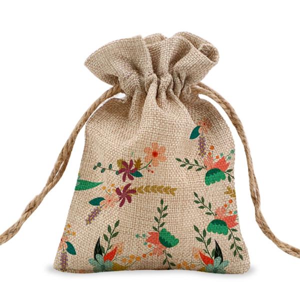Sac aspect toile de jute 12 x 17 cm