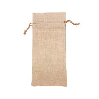 Sac à vin aspect toile de jute 17 x 34 cm