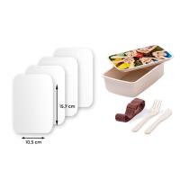 Laminas plastica para Fiambreras bambú con  cubiertos